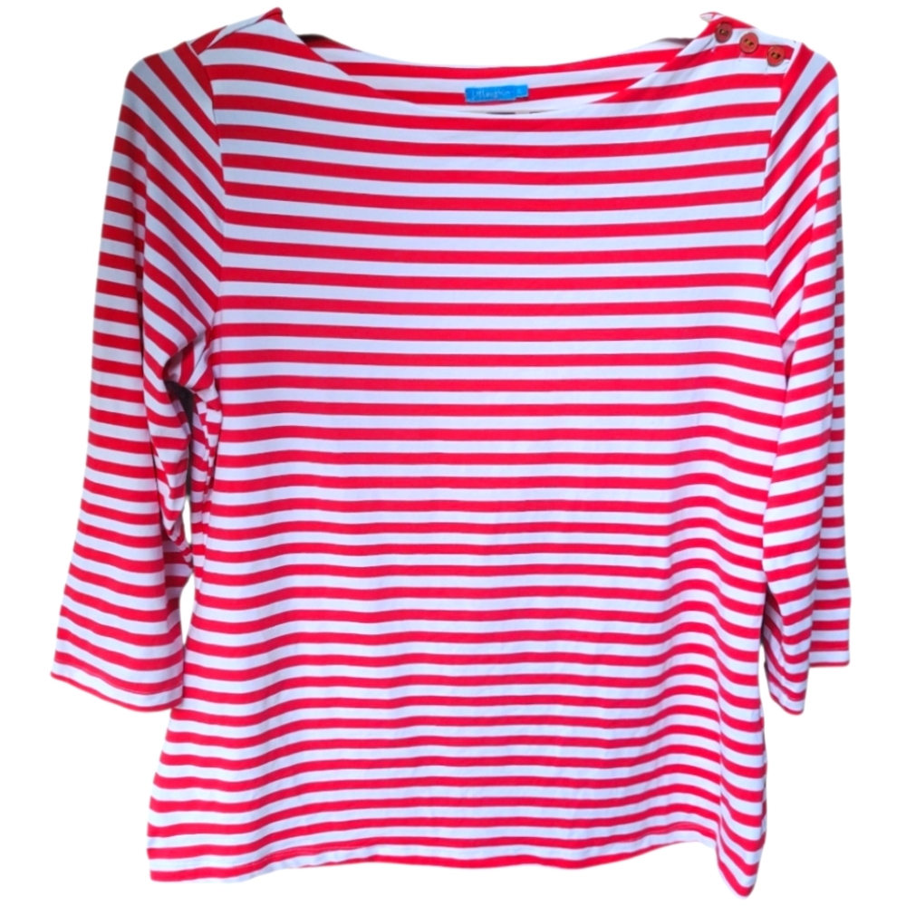J.McLaughlin Striped Boatneck Catalina Cloth Top Size XL